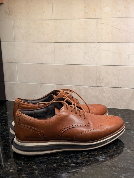 Cole Haan OriginalGrand Wingtip Leather Oxfords - British Tan main image 4